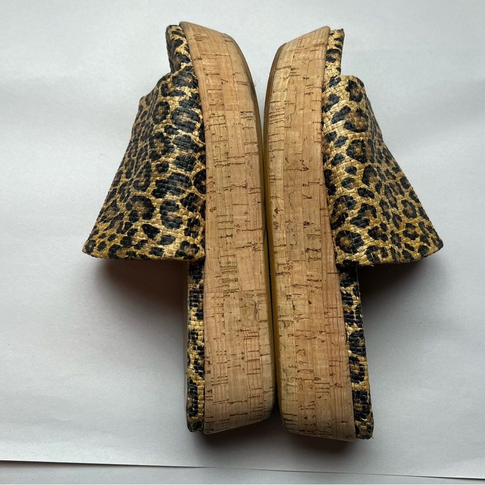 Stuart Weitzman Animal Print Cork Platform Sandal… - image 2